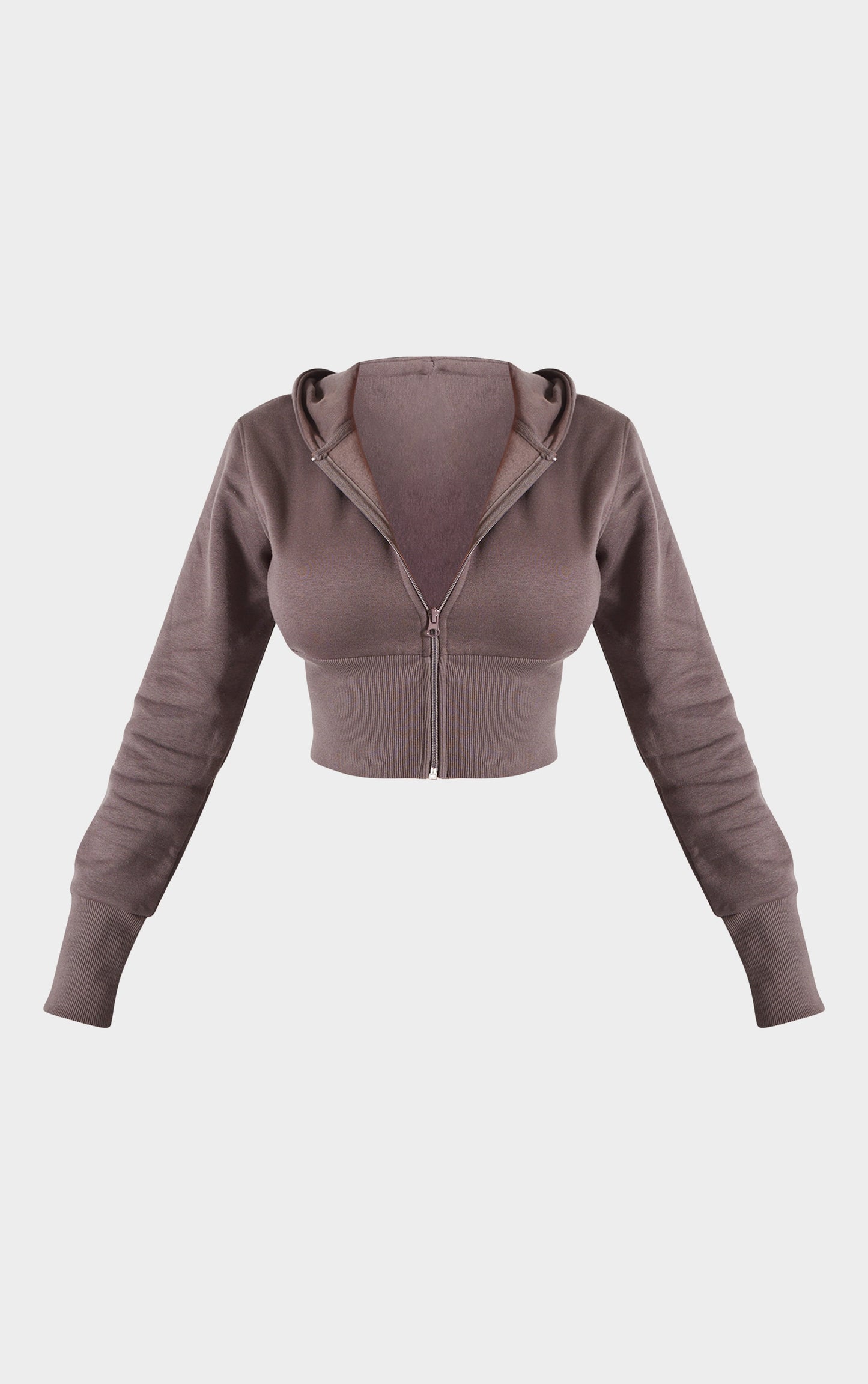 Shape Chocolate Fitted Cropped Hoodie Next Day Delivery