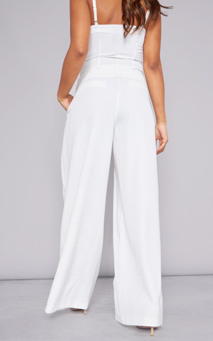 Premium Taupe Woven Pleated Waistband Extreme Wide Leg Trousers Next Day Delivery