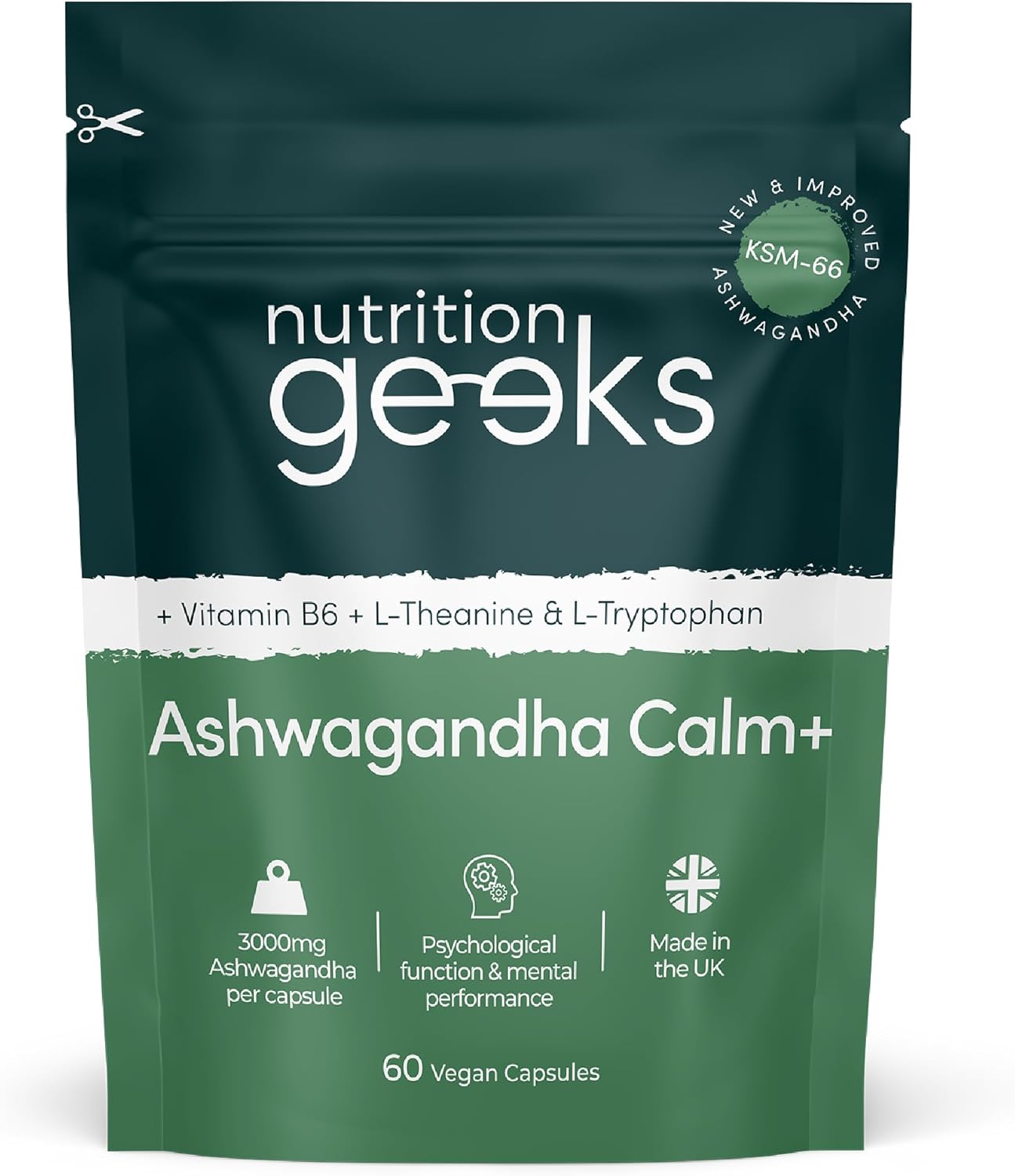Next Day Delivery Ashwagandha KSM 66 Complex - 3000mg Enhanced with Amino Acids & Vitamin B6 for Sleep Aid & Calm (2 Month Supply) - KSM 66 Ashwagandha Capsules with 250mg Extract, Upgraded Formula - Vegan, Made in UK