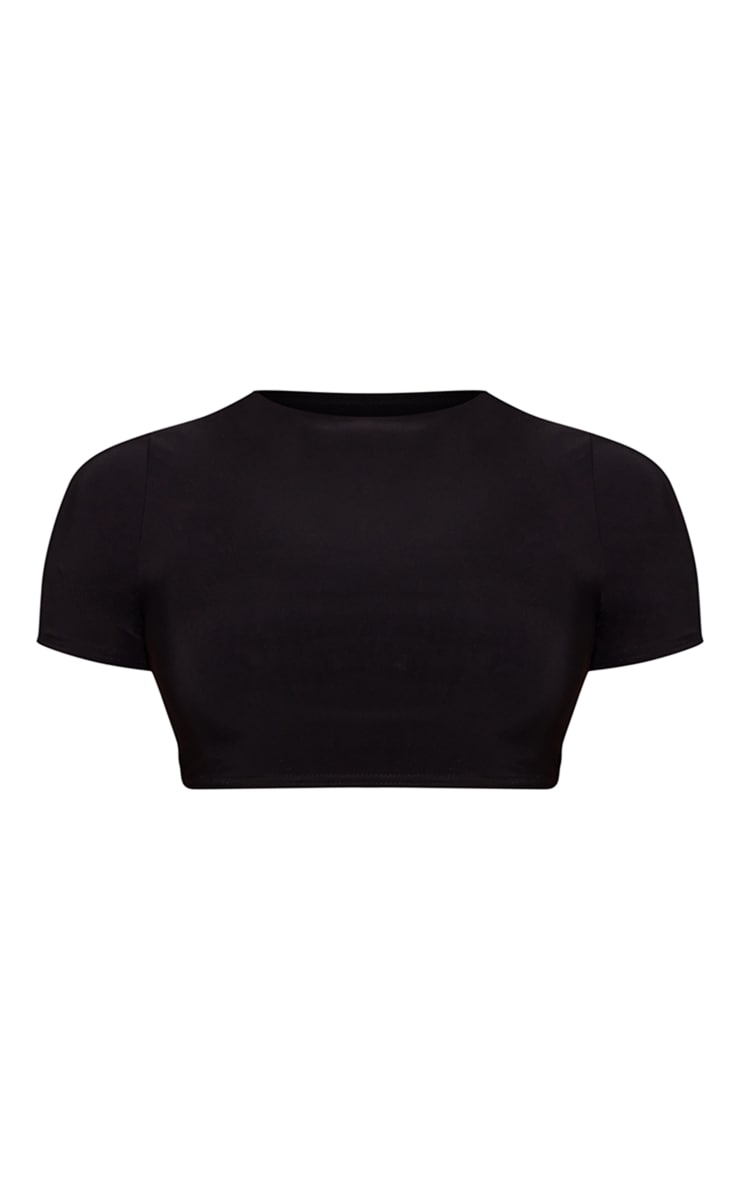 White Basic Slinky Short Sleeve Crop Top Next Day Delivery Before 10 pm