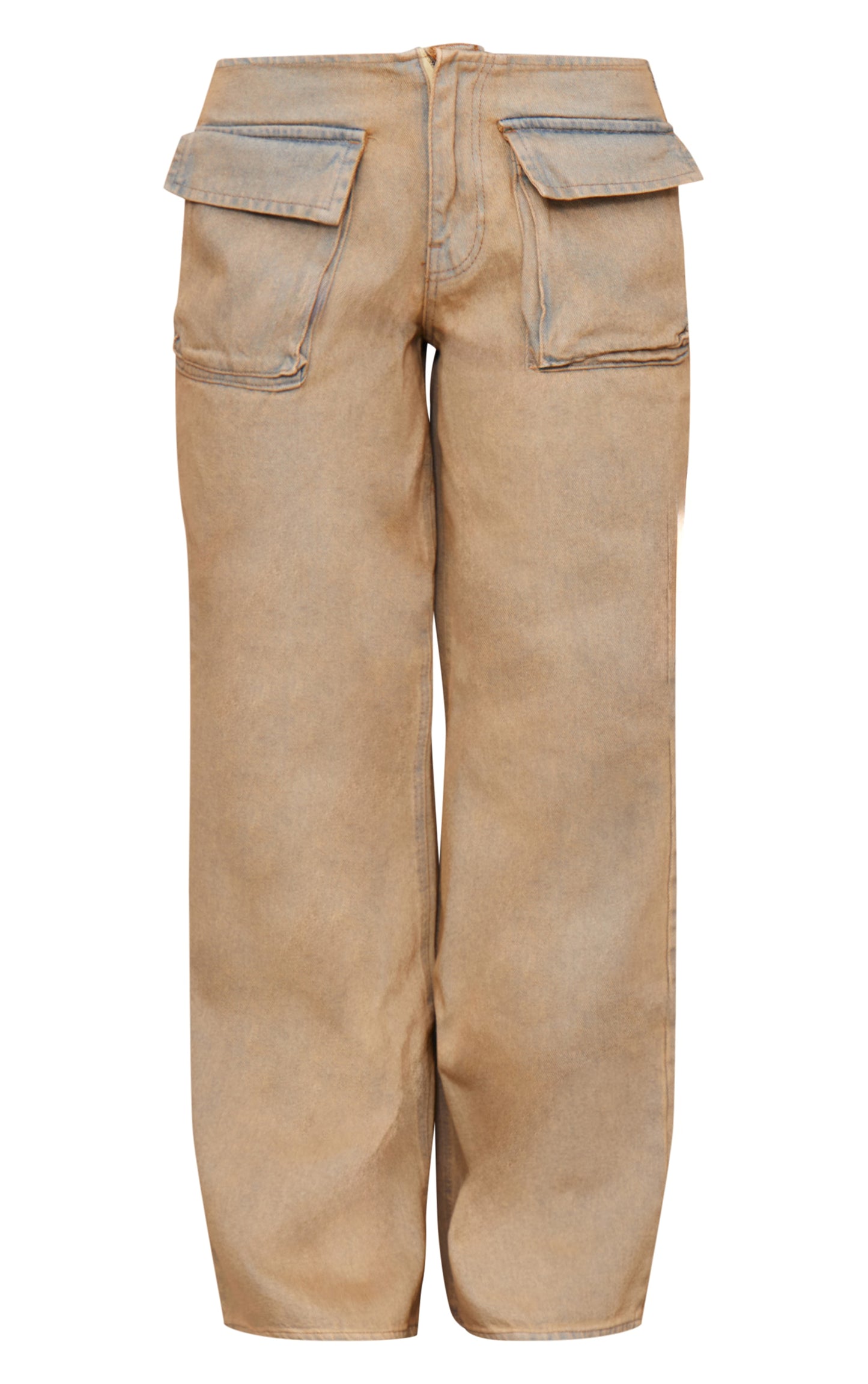Brown Acid Wash Pocket Detail Frayed Hem Wide Leg Jean Next Day Delivery Before 10 pm