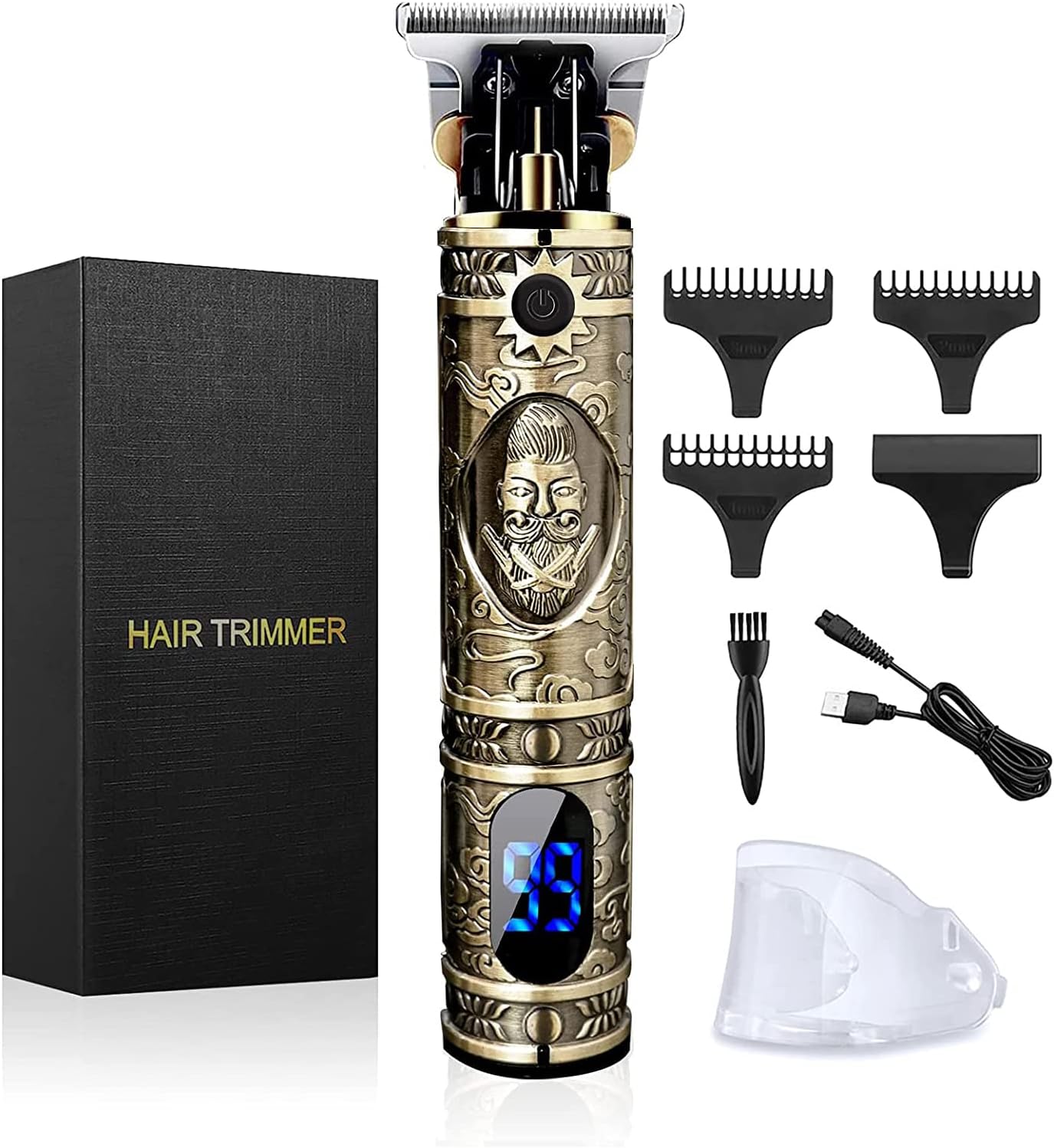 Next Day Delivery Hair Clippers Beard Trimmer for Men, Professional Cordless Hair Trimmer T-Bladeds Outliner Grooming Baldheaded Shaver with 1500mAh Battery and 180 Mins Working Time Gifts for Men (#1)
