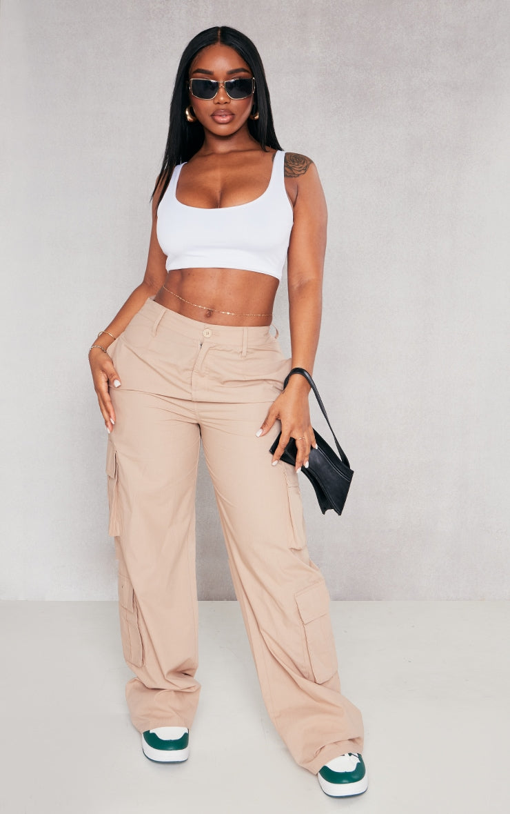 Shape White Slinky Square Neck Crop Top Next Day Delivery Before 10 pm