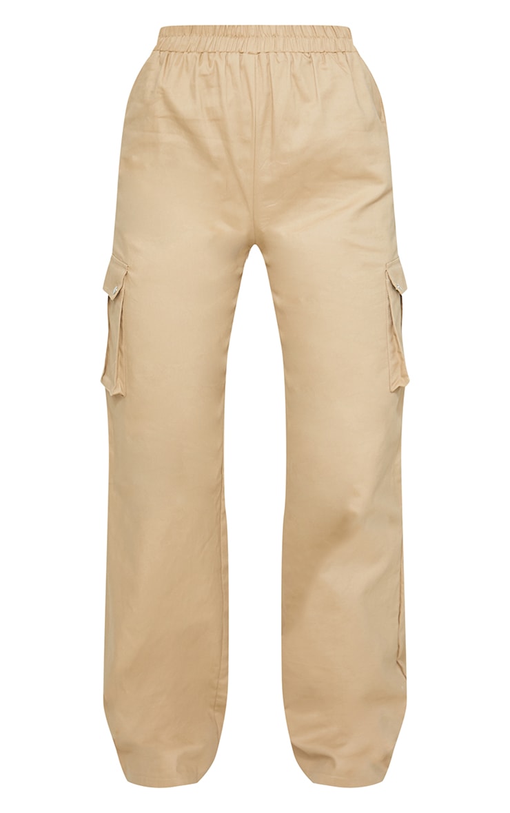 Next Day Delivery Before 10 pm Khaki Wide Leg High Waisted Cargo Trousers