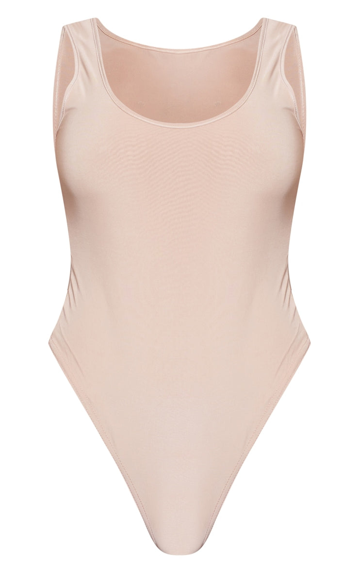 Next Day Delivery Before 10 PM Black Basic Slinky Scoop Neck Bodysuit