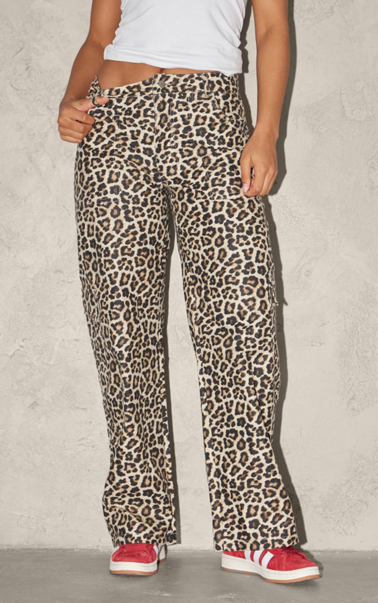 Next Day Delivery Before 10 pm Leopard Printed Cargo Trousers