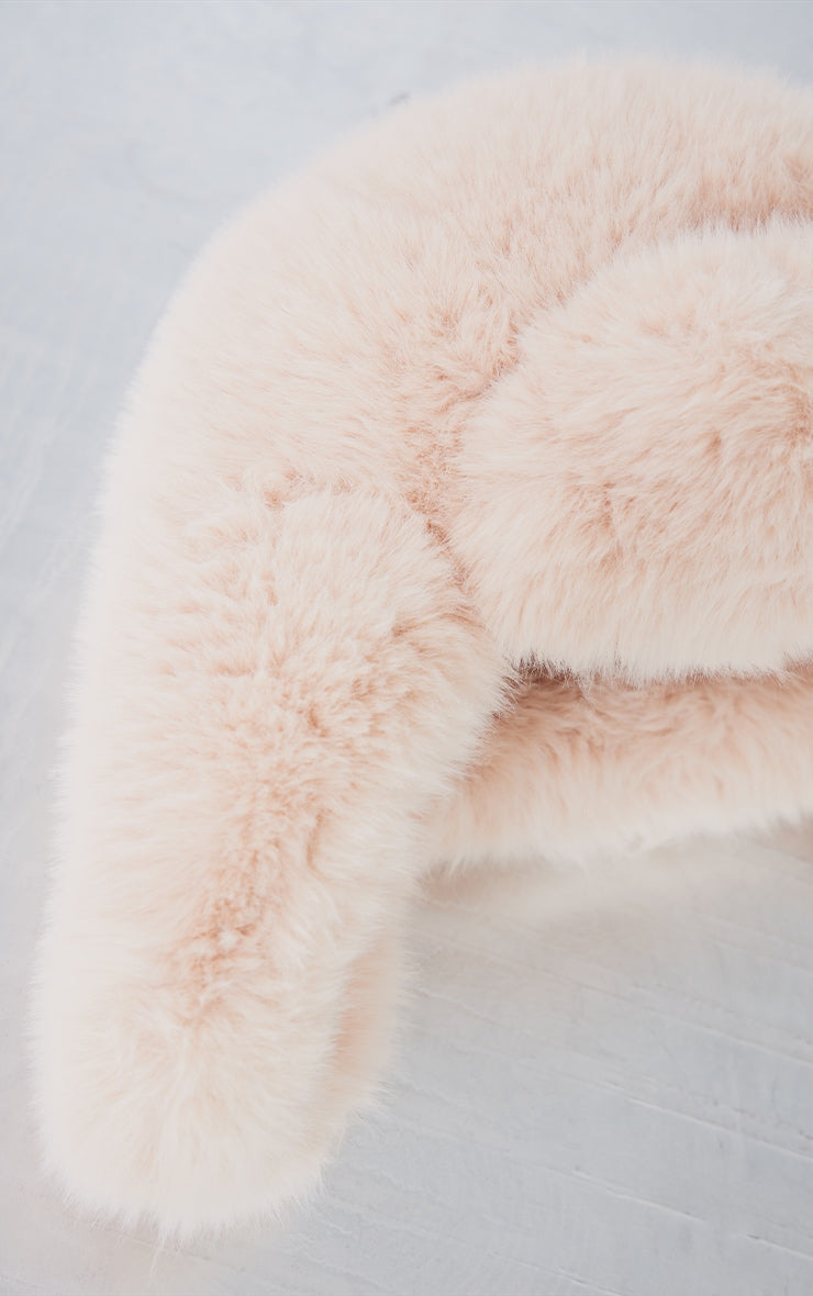 Beige Faux Fur Trucker Hat Next Day Delivery Before 10 pm