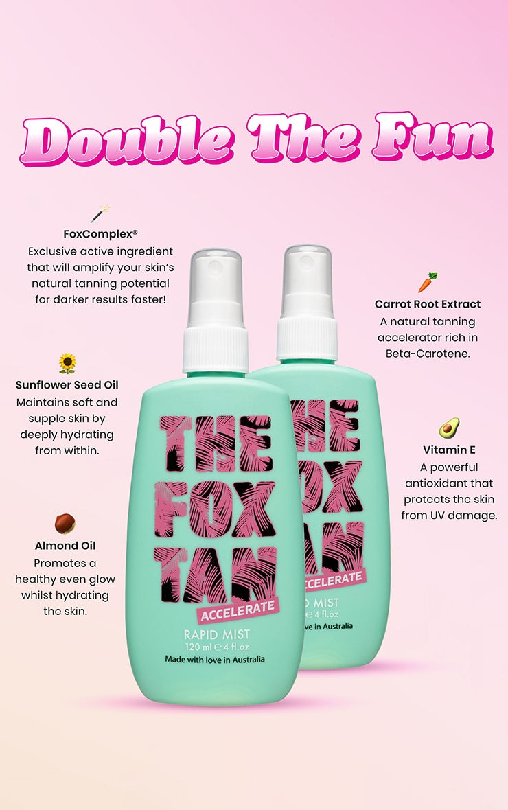 The Fox Tan Rapid Tanning Mist Duo 2 x 120ml Next Day Delivery Before 10 pm