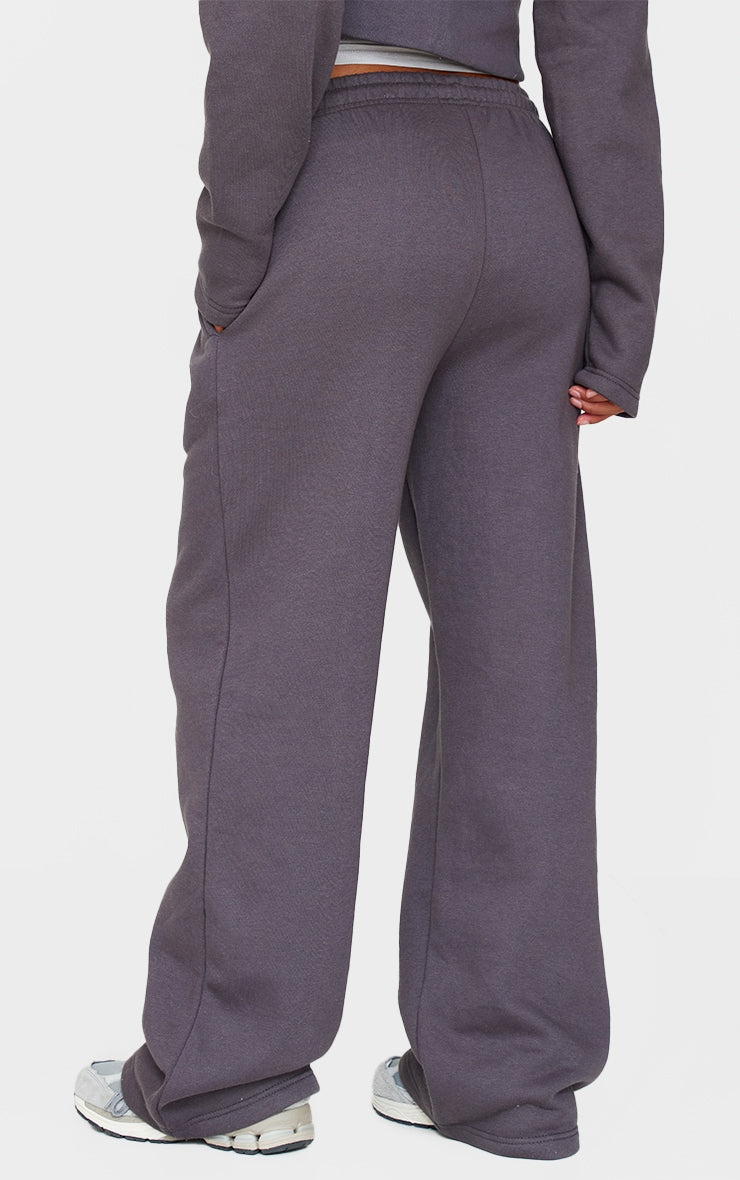 Charcoal Seam Detail Wide Leg Joggers Next Day Delivery