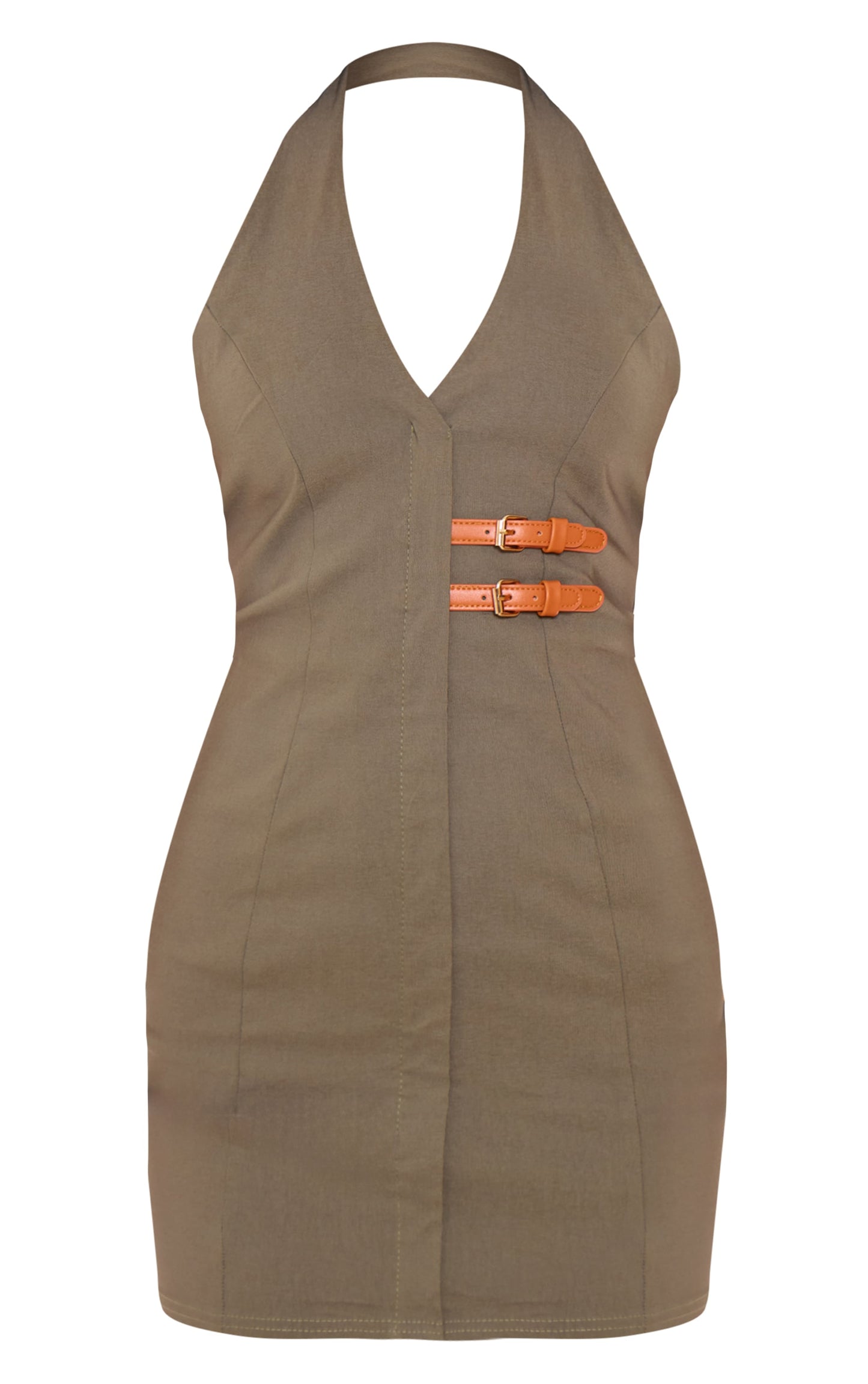 Wine Stretch Woven Belted Bodycon Dress Next Day 10PM
