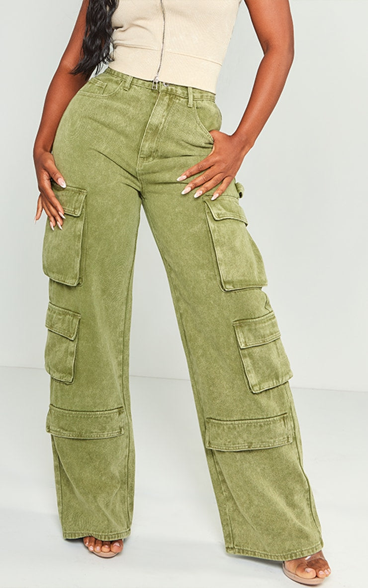 Next Day Delivery Before 10 pm Shape Light Blue Wash Pocket Wide Leg Cargo Jeans