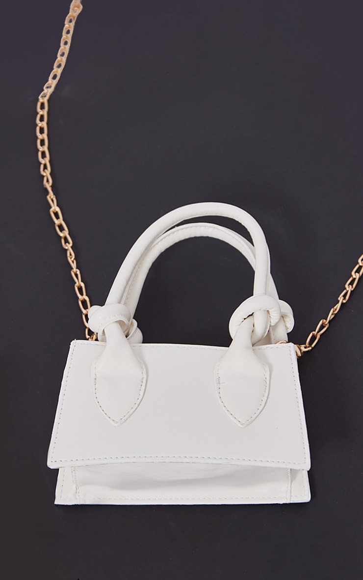White Knot Handle Mini Grab Bag