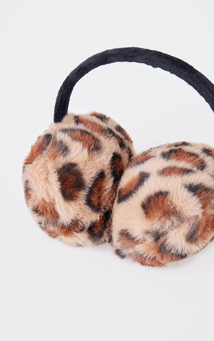 Leopard Faux Fur Ear Muffs Next Day Delivery Before 10PM