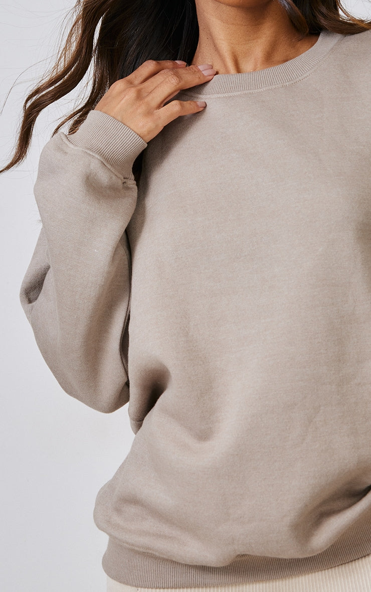 Next Day Delivery Before 10 PM Moss Grey Oversized Sweatshirt