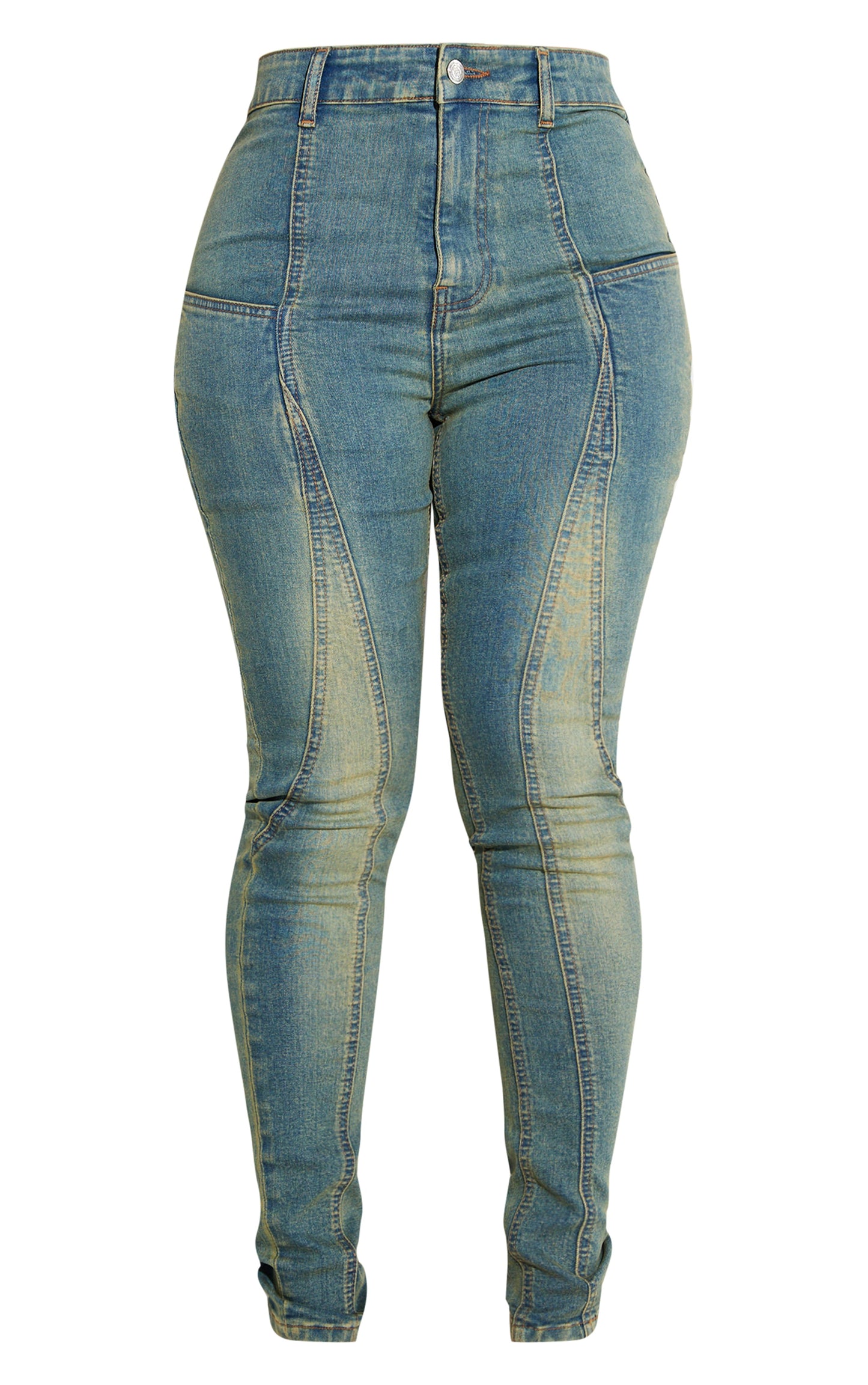 Shape Indigo Blue Wash Panel Detail Skinny Jeans Next Day Delivery Before 10 pm