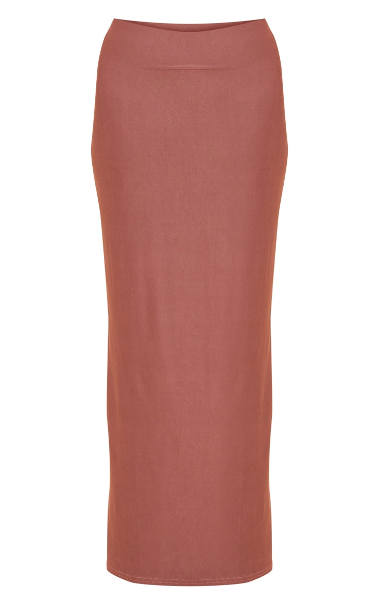 Khaki Soft Touch Low Rise Maxi Skirt Next Day Before 10 PM