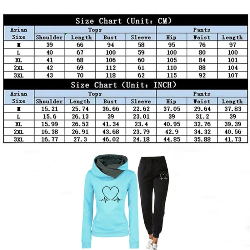 Woman Tracksuit Two Piece Set Winter Warm Hoodies+Pants Pullovers Sweatshirts Female Jogging Woman Clothing Sports Suit Outfits