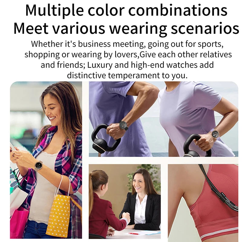 Round Women Bluetooth Call Smart Watch Full Touch Screen Sport Fitness Tracker Waterproof Women Smartwatch Men for Android IOS
