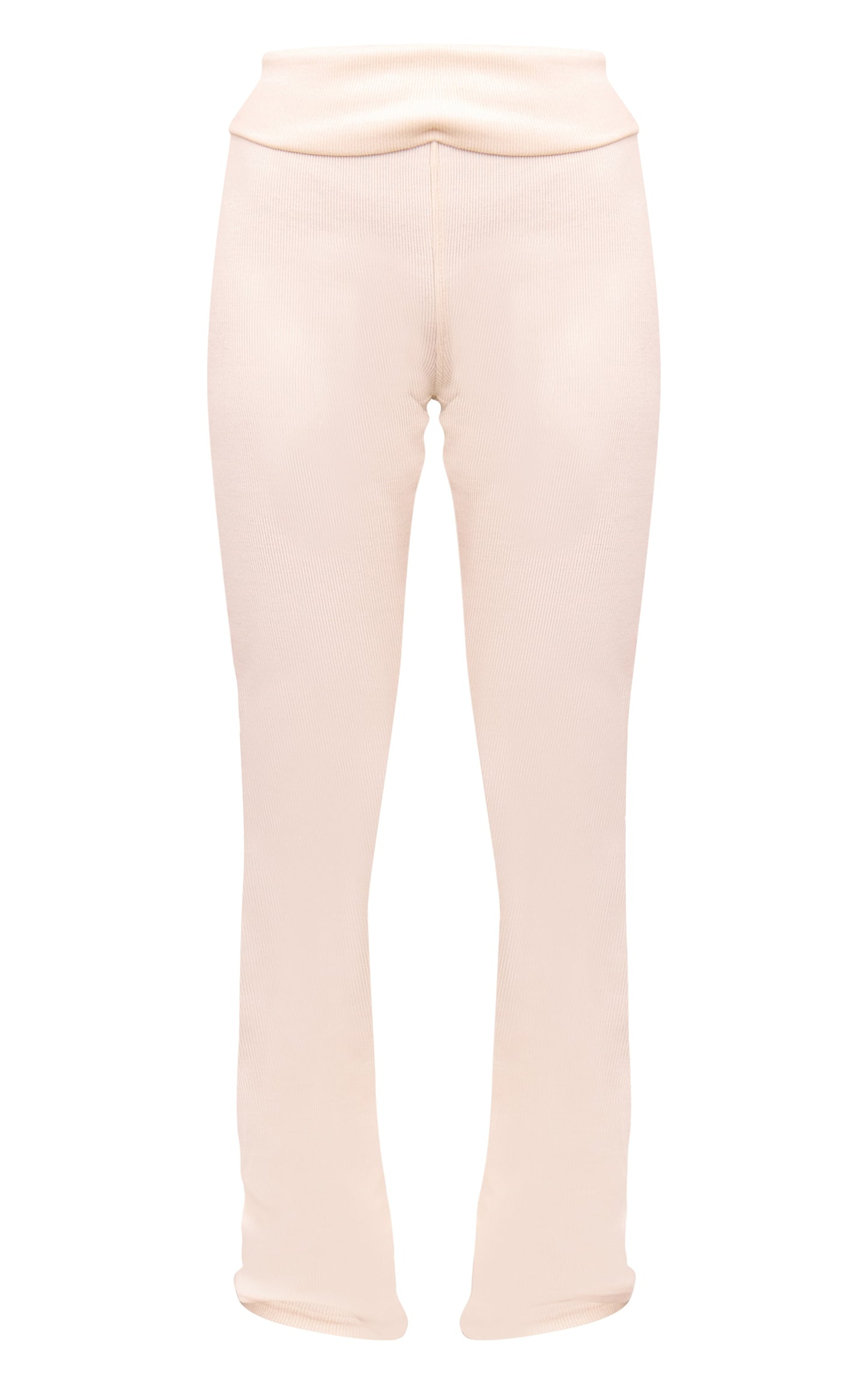 Charcoal Rib Fold Over Waist Flared Trousers Next Day Delivery
