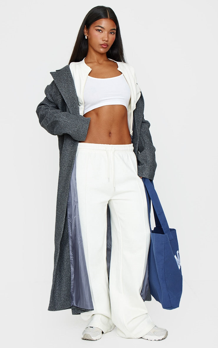 Charcoal Seam Detail Wide Leg Joggers Next Day Delivery