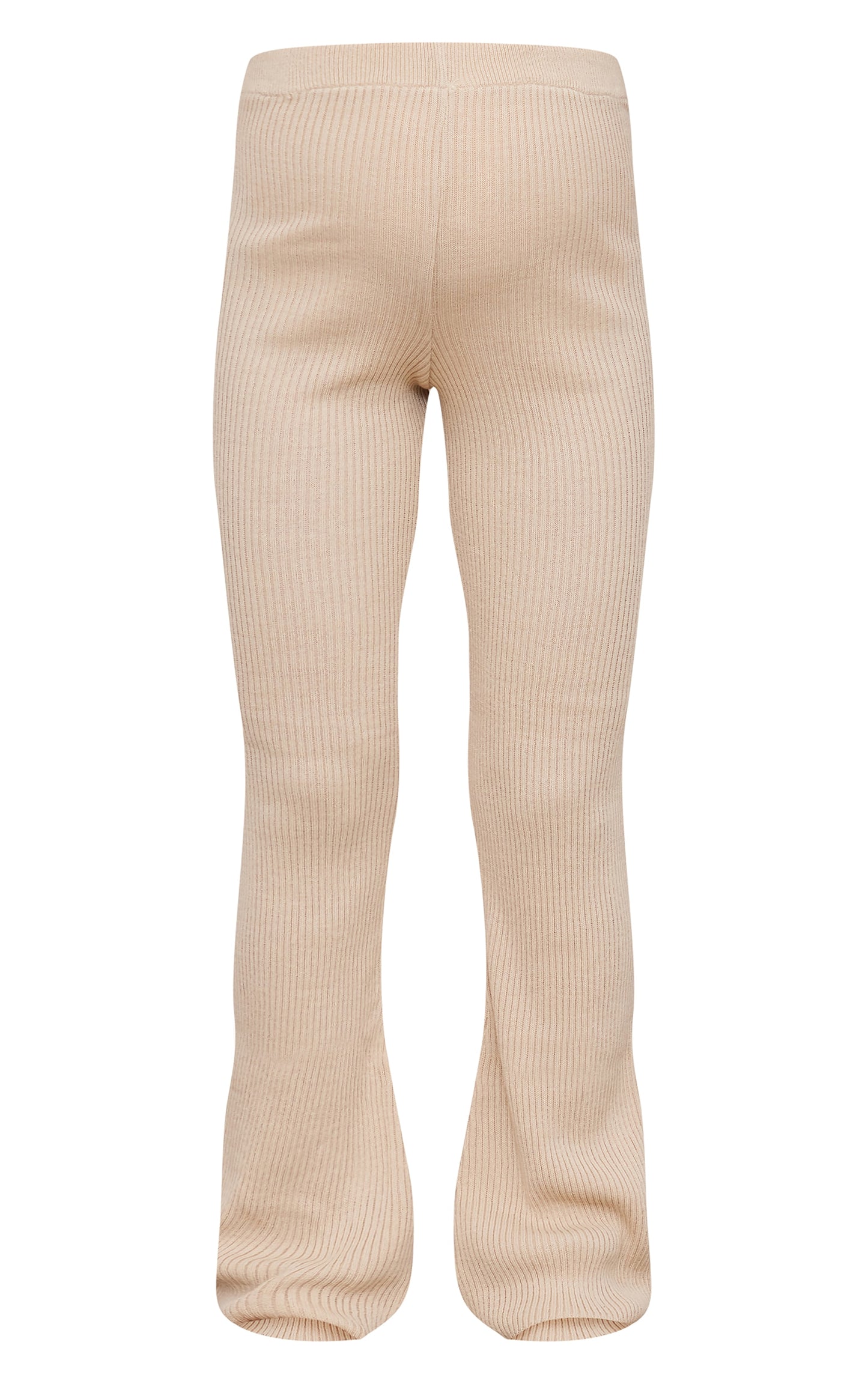 Maternity Oatmeal Rib Knit Flared Trousers Next Day Delivery Before 10 pm