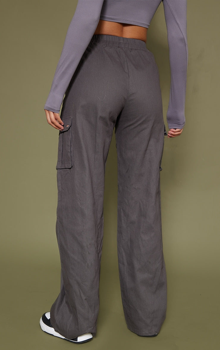 Next Day Delivery Before 10 pm Khaki Wide Leg High Waisted Cargo Trousers