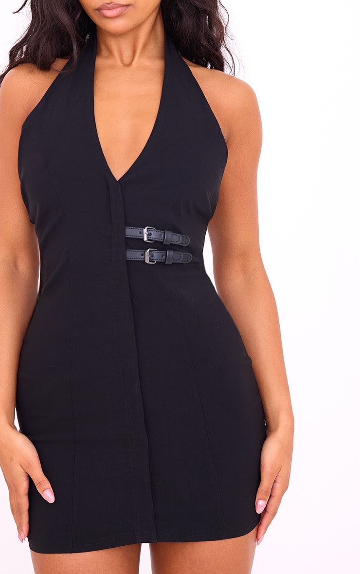 Wine Stretch Woven Belted Bodycon Dress Next Day 10PM