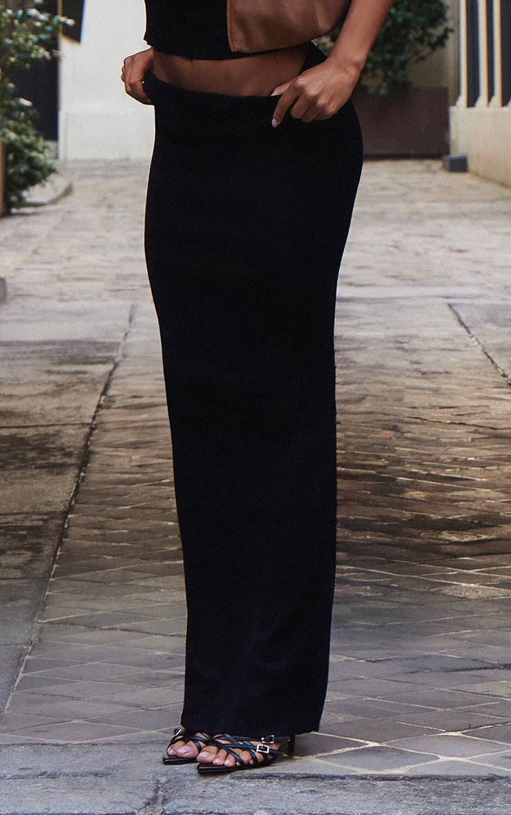 Black Fine Knit Maxi Skirt Next Day Before 10 PM