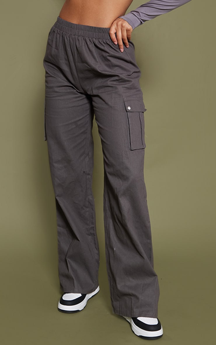 Next Day Delivery Before 10 pm Khaki Wide Leg High Waisted Cargo Trousers