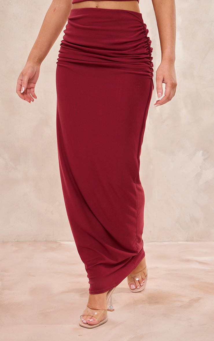 Black Soft Touch Ruched Back Maxi Skirt Next Day Before 10 PM