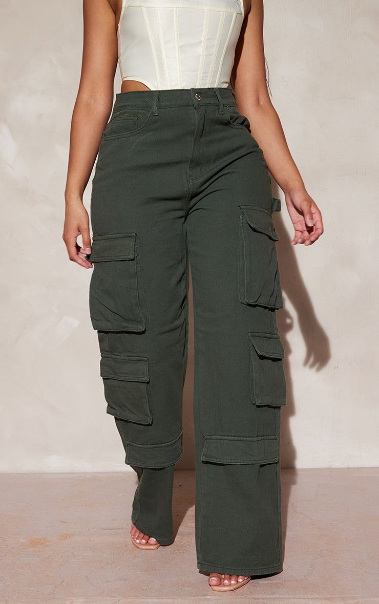 Next Day Delivery Before 10 pm Shape Light Blue Wash Pocket Wide Leg Cargo Jeans