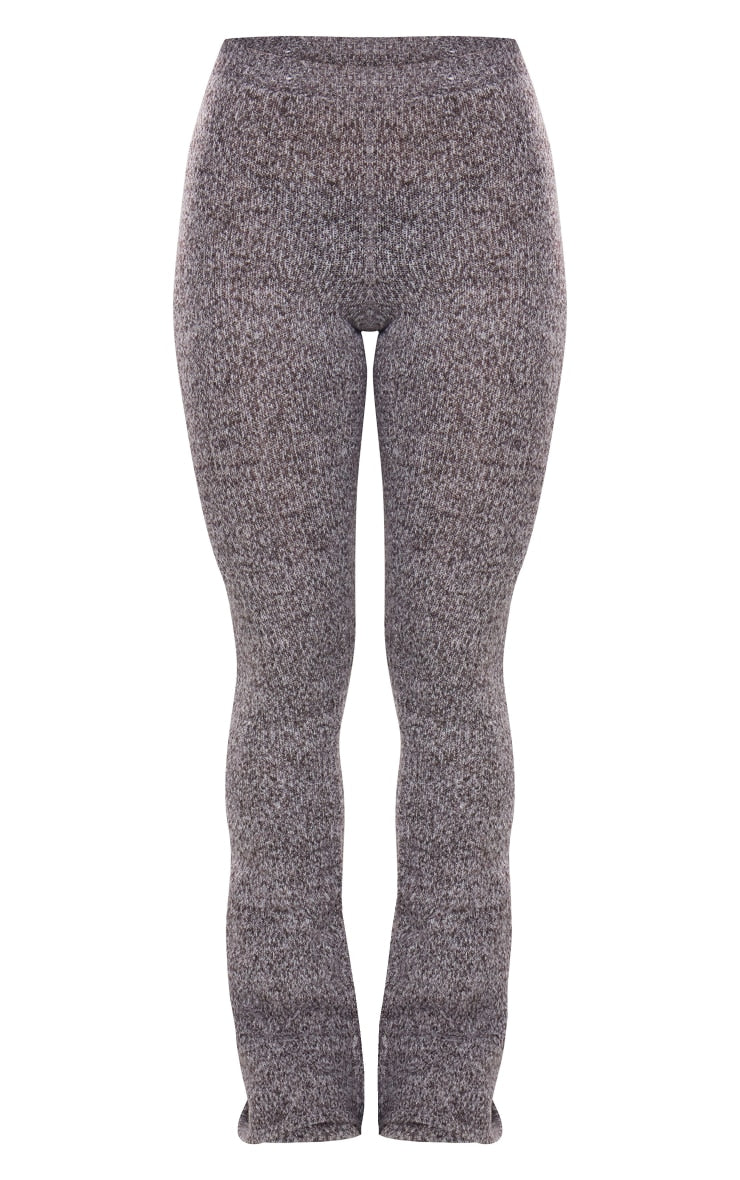 Charcoal Marl Knit Wide Leg Trousers Next Day Delivery Before 10 pm