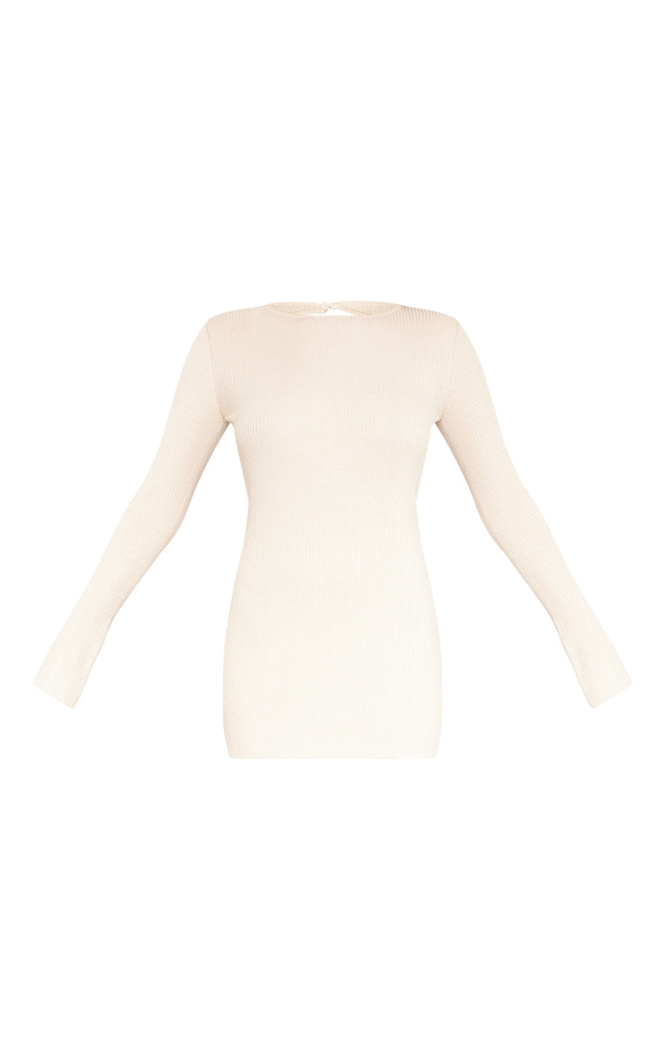 Next Day Delivery Before 10 pm Pistachio Rib Knit Open Back Mini Dress