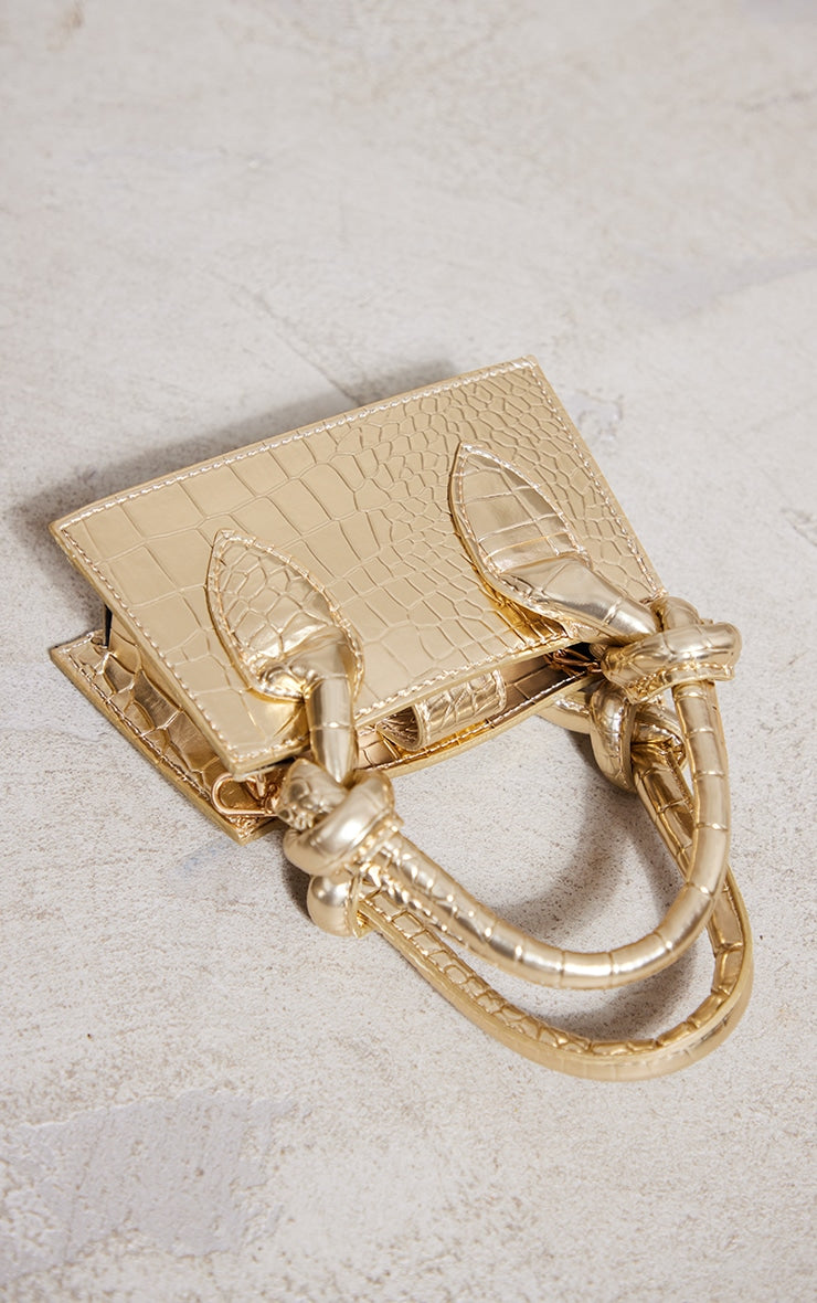 White Knot Handle Mini Grab Bag