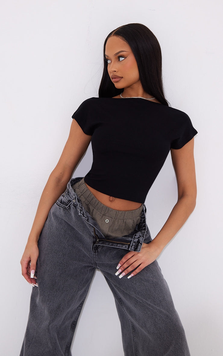 White Soft Rib Backless Top Next Day Delivery Before 10 pm