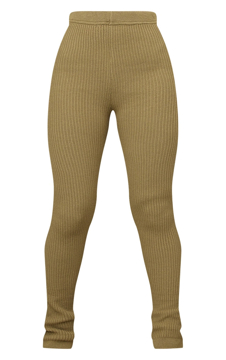 Petite Black Knitted Rib High Waisted Skinny Flares Next Day Delivery Before 10 pm