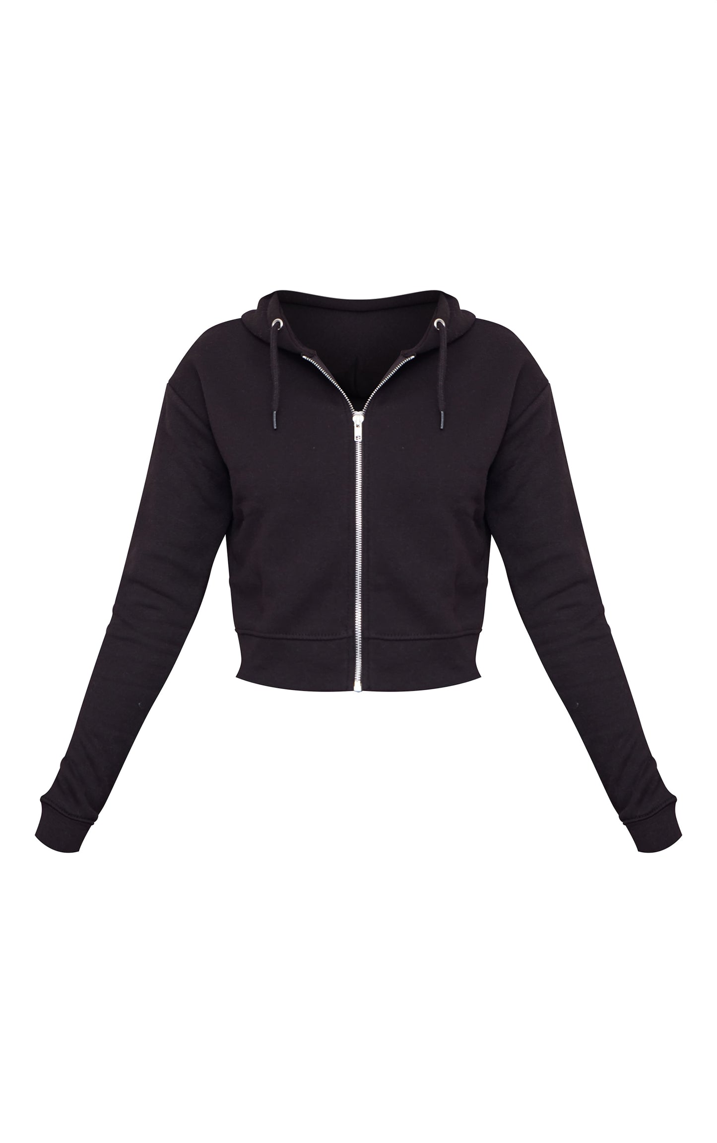 Black Zip Cropped Hoodie Next Day Delivery Before 10 pm