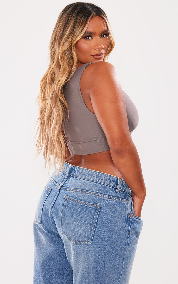 Shape White Slinky Square Neck Crop Top Next Day Delivery Before 10 pm