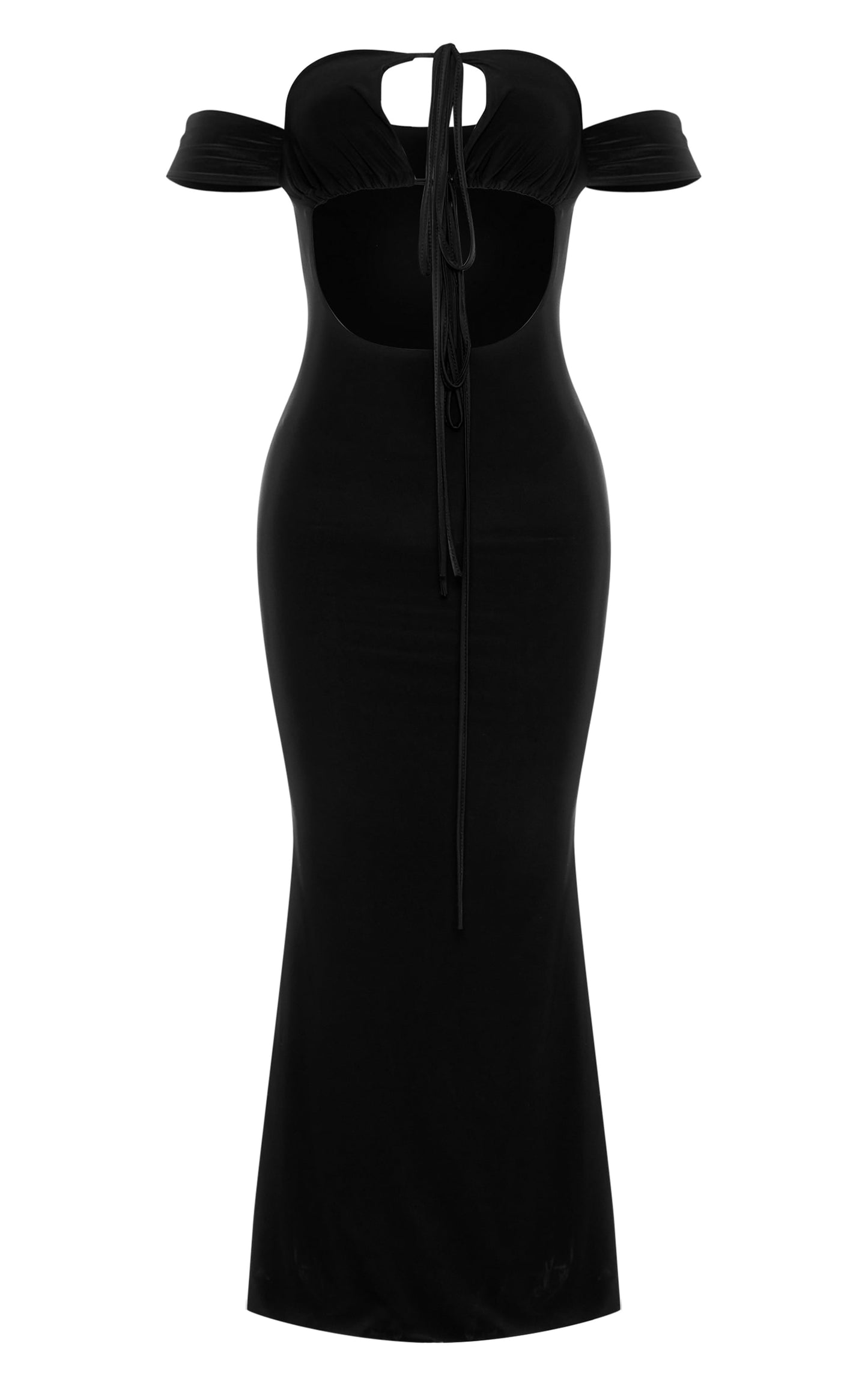 Red Sleeve Detail Double Layer Slinky Maxi Dress