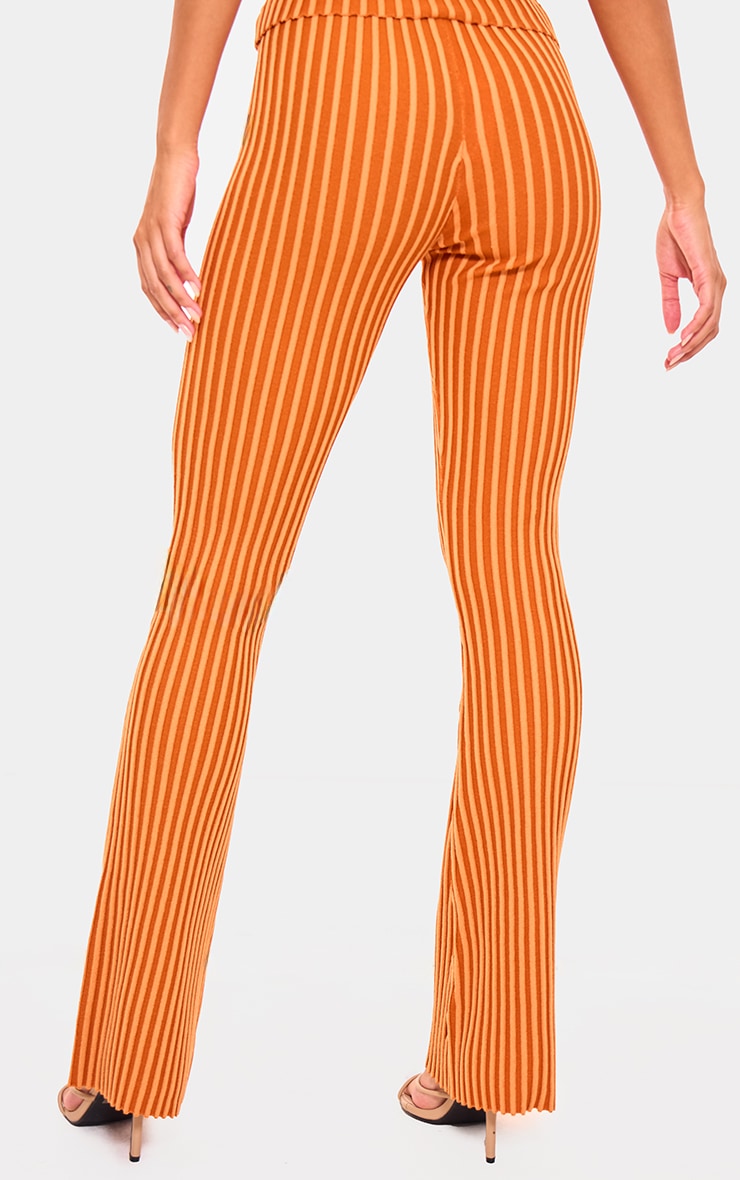 Black Two Tone Knit Flared Trousers Next Day Delivery Before 10 pm