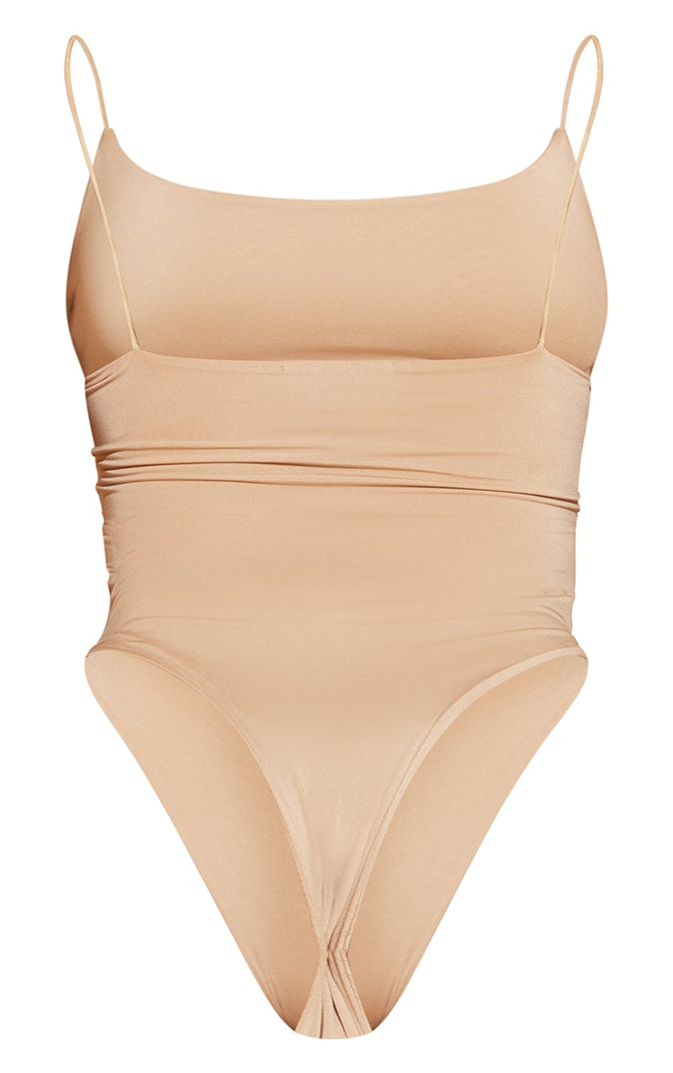Next Day Delivery Before 10 PM Shape White Slinky Spaghetti Strap Bodysuit