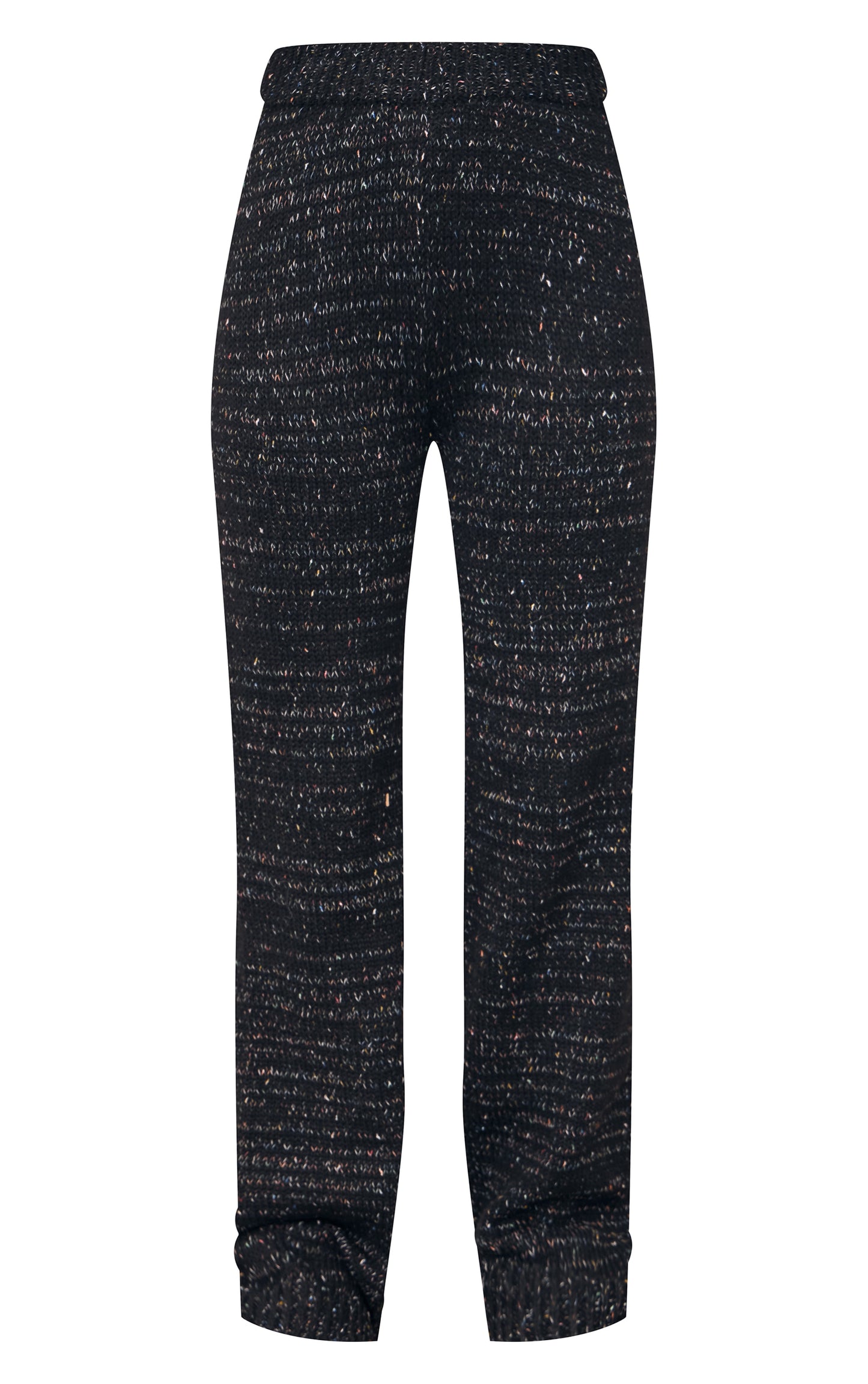 Black Space Dye Knitted Wide Leg Trousers Next Day Delivery Before 10 pm