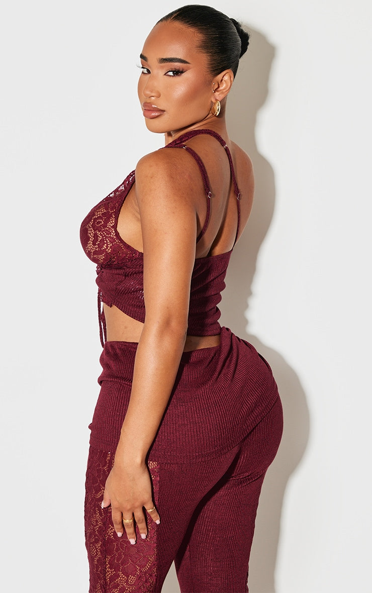 Shape Black Lace Up Bralet Top