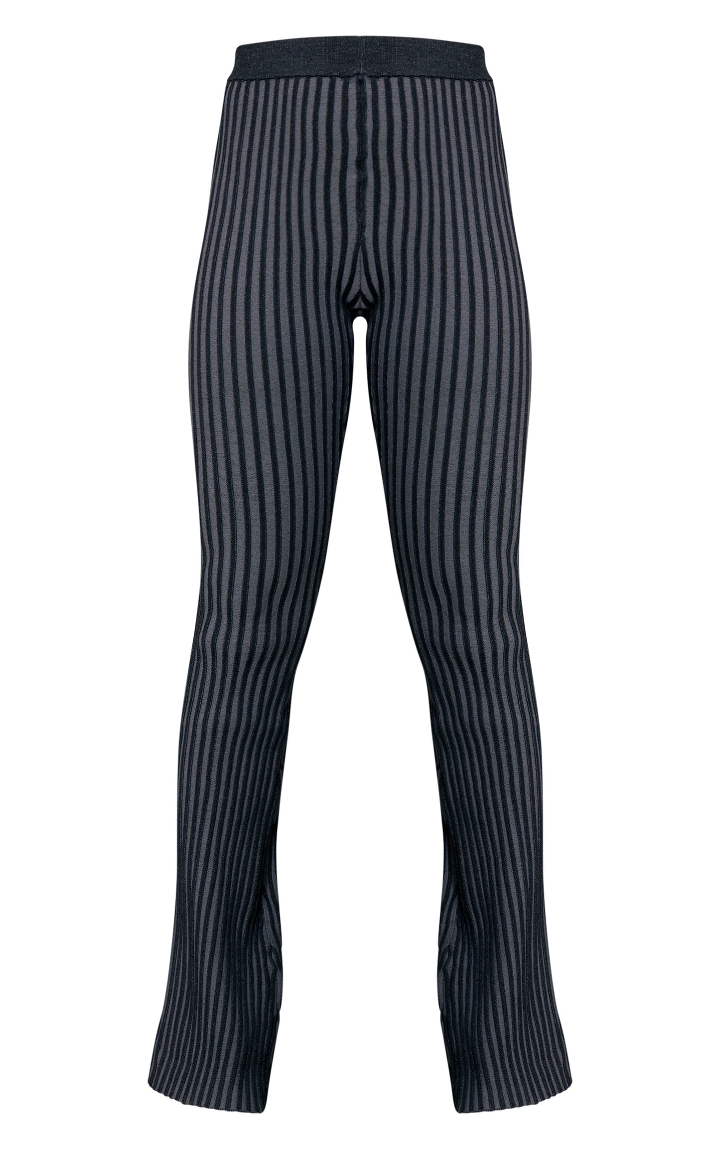 Black Two Tone Knit Flared Trousers Next Day Delivery Before 10 pm