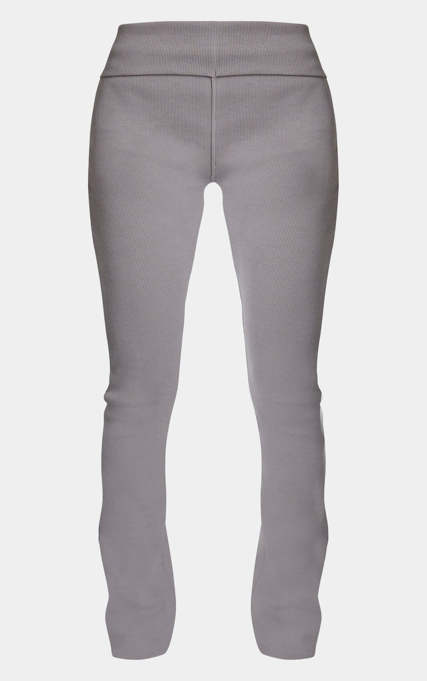 Charcoal Rib Fold Over Waist Flared Trousers Next Day Delivery