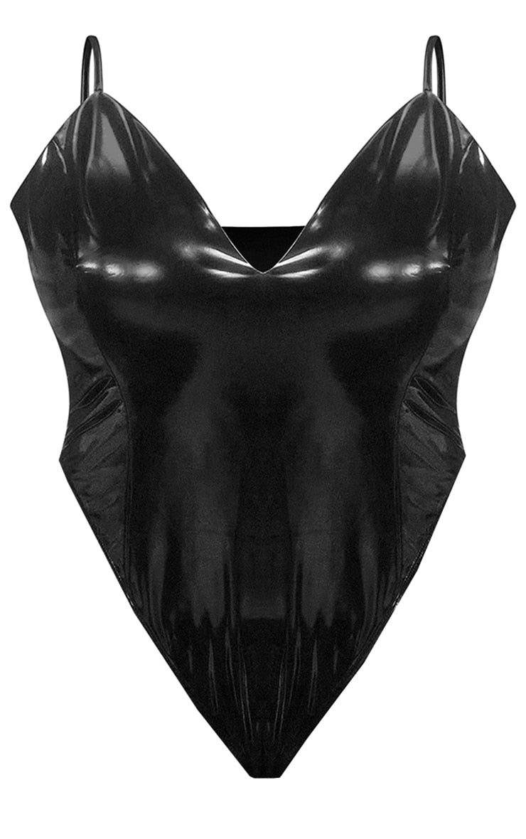 Next Day Delivery Before 10 pm Leopard Vinyl Bodysuit Fancy Dress Costume And Ears