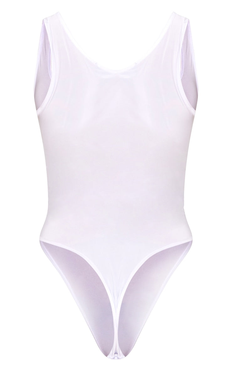 Next Day Delivery Before 10 PM Black Basic Slinky Scoop Neck Bodysuit