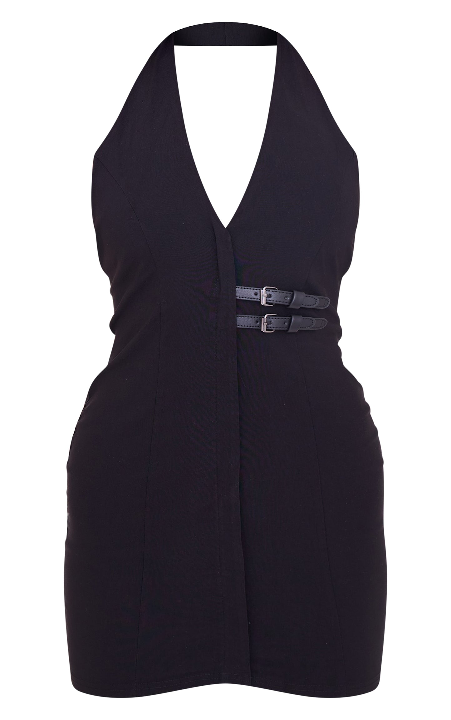 Wine Stretch Woven Belted Bodycon Dress Next Day 10PM