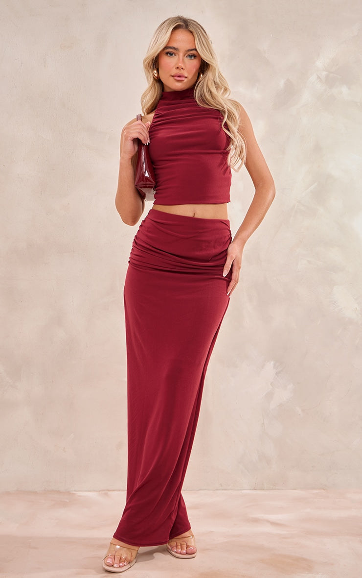 Black Soft Touch Ruched Back Maxi Skirt Next Day Before 10 PM
