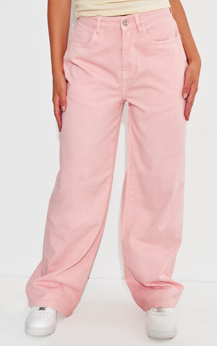 Baby Pink Wash Straight Leg Jeans Next Day Delivery Before 10 pm